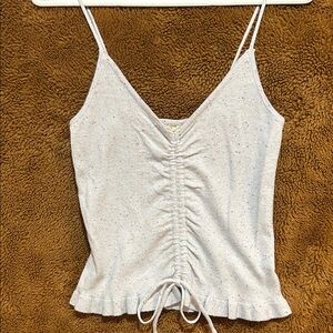 Hem & Thread Ruched Speckled Camisole - Light Gray